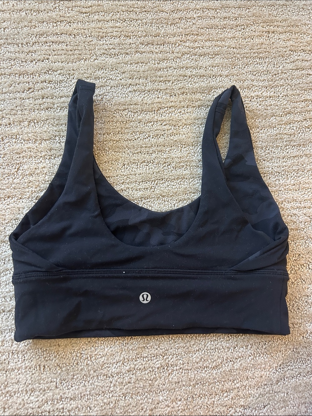 lululemon Black/camo Scoop neck reversible Sports Bra